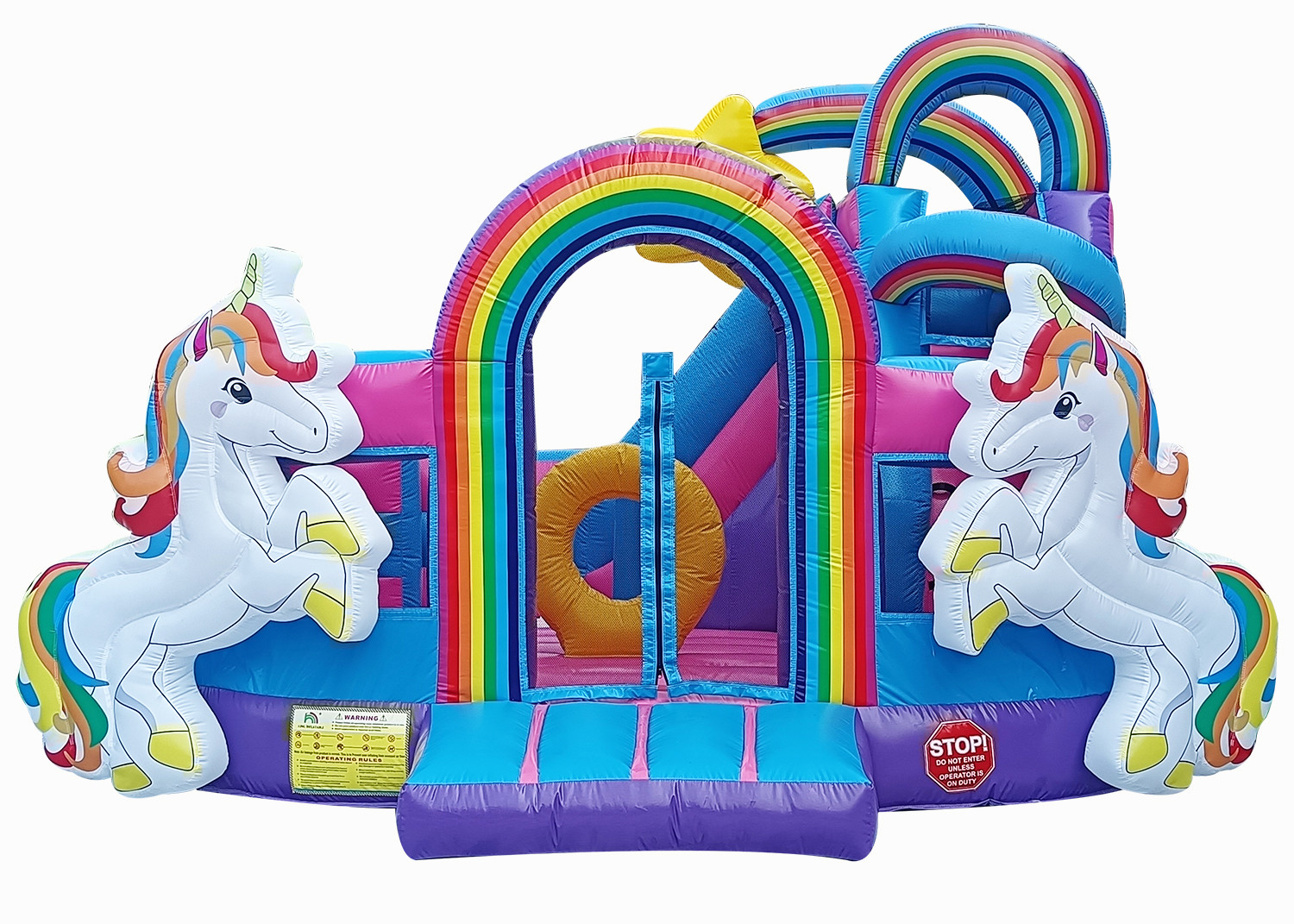 Wholesale 13ftx13ftx11.5ft  Rainbow Unicorn Bouncy Castles Bounce House from china suppliers