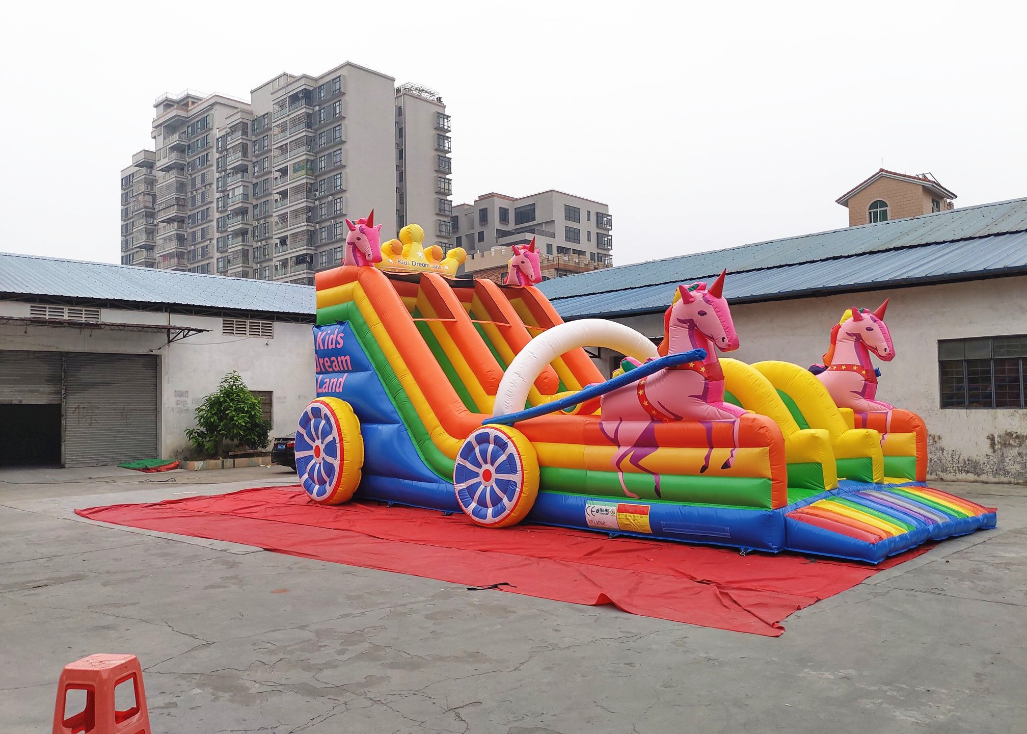 Wholesale Inflatable Unicorn Carriage Dry Slide Outdoor With Air Blower from china suppliers