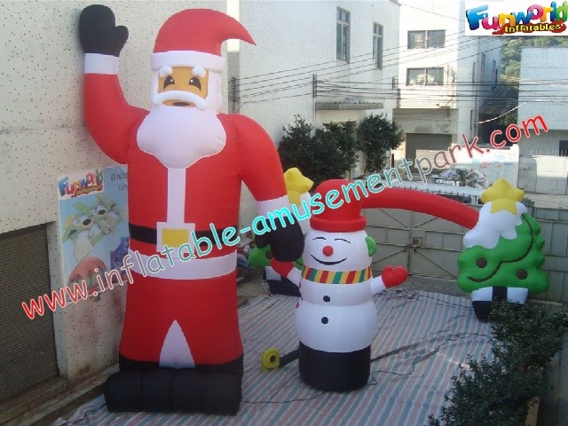 Wholesale UV-Treated PVC , Coated Nylon Inflatable Christmas Decorations Santa Claus For Outdoor from china suppliers
