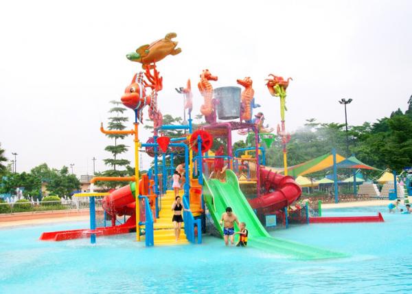 Quality Jungle Gym Outdoor Water Playground Equipment 15kW Power For Amusement Park for sale