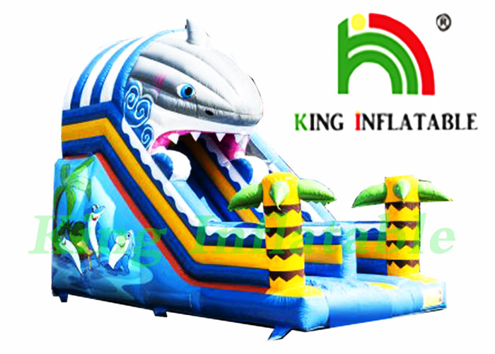Wholesale Single Lane 0.55mm PVC Tarpaulin Inflatable Dry Slide / CE Shark Inflatable Slide from china suppliers
