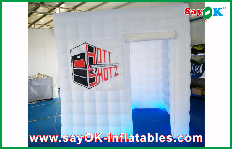 Inflatable Photo Booth Hire Square Inflatable Photo Booth , LED Light Oxford Cloth Portable Photo Booth