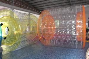 Clear PVC Inflatable Water Games / Transparent Inflatable Rolling Tube