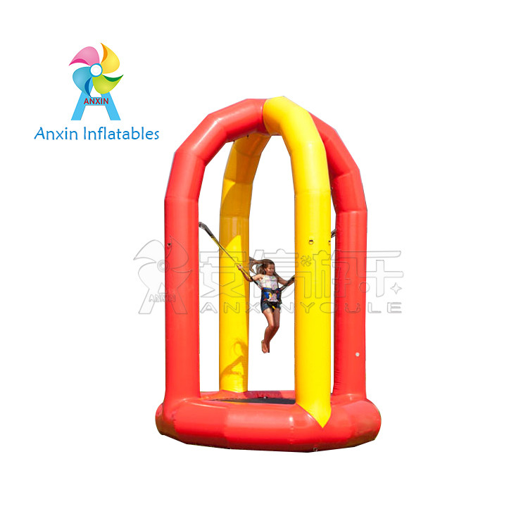 Wholesale 5 meter high airtight kids single inflatable bungee jump trampoline with 0.9mm pvc tarpaulin from china suppliers