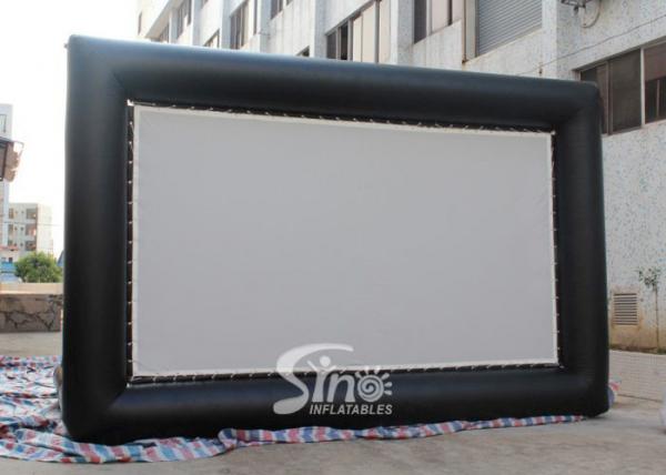 Quality Custom made giant advertising inflatable movie screen with back frame for outdoor use for sale