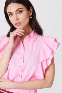 Wholesale Lady Clothing Pink Frill Women Shirt from china suppliers