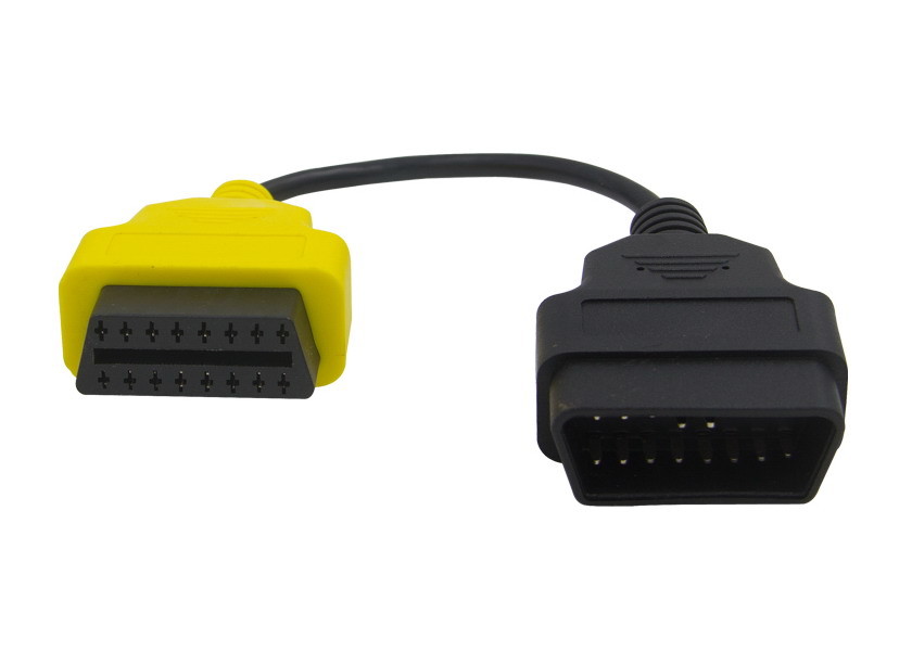 16 Pin J1962 Yellow OBD2 Extension Cable 26AWG Pure Copper 1 Year Warranty