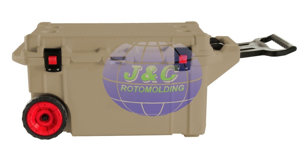 Plastic LLDPE Material Rotomolded Coolers With Wheels And Stainless Steel Handle