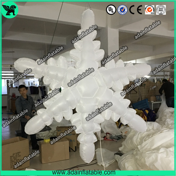 Wholesale 1.5m 210T Polyester Cloth White Inflatable Snowflake For Christmas Decoration from china suppliers