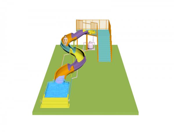 Kids' slide, spiral slide ,Water Slides For Aqua Park Fiberglass Material