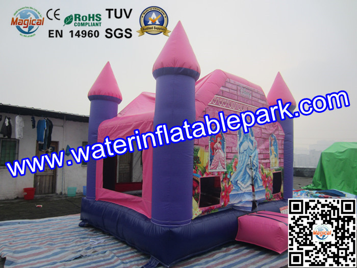 Quality Pink Princess Inflatable Bouncy Castle , Park Inflatable Castle for sale