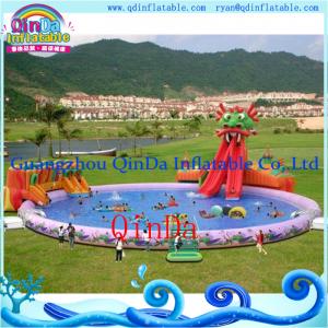 Wholesale Inflatable Aqua Park , Above Ground Portable Water Park Infltable Slide with Pool from china suppliers