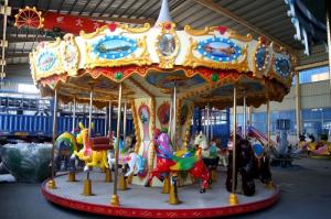 Wholesale Upper Transmission Amusement Park Carousel 16 Seats Fiberglass And Steel Material from china suppliers