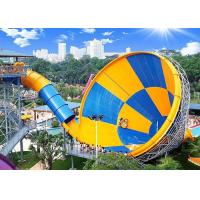 Fun Adult Giant Tornado Water Slide , Outdoor Spiral Amusement Park Water Slide