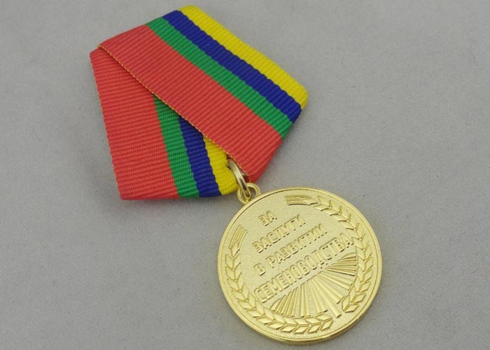 Wholesale Gold Custom Awards Medals / Reward Medal With Zinc Alloy 3D Design And Ribbon Matched from china suppliers