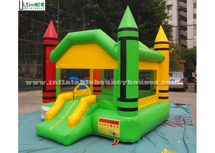 Indoor Mini Crayon Jumping Castles For Adults / Backyard Obstacle Course Fun