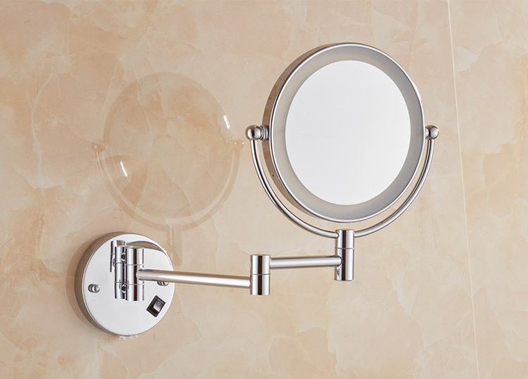 Led Swivel Bathroom Mirror For Hotel Service , Single Side Tri Fold Makeup Mirror