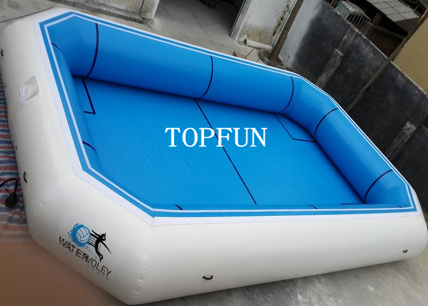 Wholesale PVC Tarpaulin Blue Portable Swimming Pools , Inflatable Water Park Fire Retardant from china suppliers