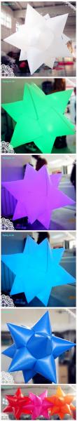 Decorative Party Light Inflatable Star with 16 Colors LED Light for Wedding and Stage