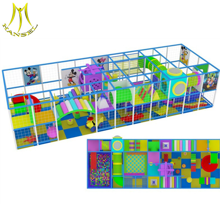 China Hansel kids play center indoor playground maze equipment soft playhouse on sale