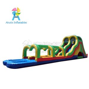 Wholesale Rainbow colors Giant adult inflatable water slide pool game with best material1000D Vinyl from china suppliers