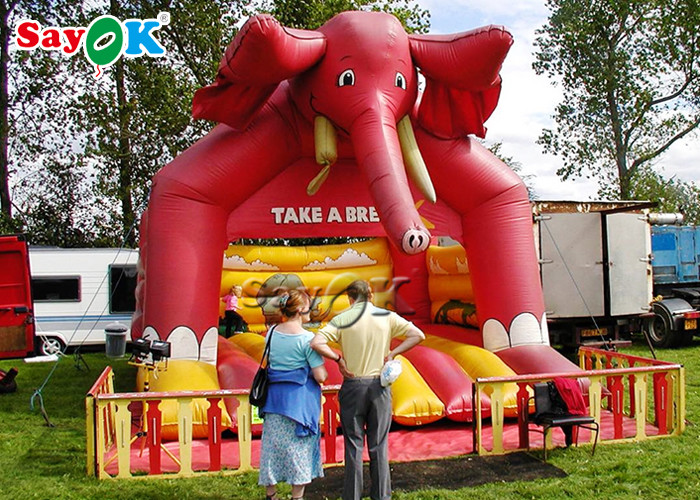 Elephant Inflatable Bounce For Amusement Park / PVC Children Inflatable Jumping Castle