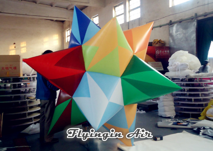 Multi-color Inflatable Fat Star with Blower Inside for Corporate Events Decor
