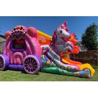 Kids Party Princess Carriage Bounce House With Slide Commercial Inflatable Bouncer Castles for Girls