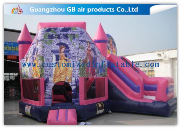 Quality Lovely Pink Princess Inflatable Bouncy Castle Kids Games CE / UL Certification for sale