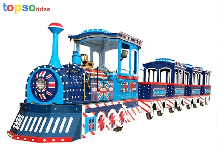 Wholesale British Style 24 Seat Rackless Kiddie Train Shopping Center Electric Sightseeing Train from china suppliers