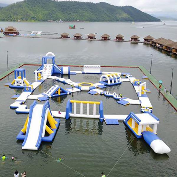 Quality 0.9mm PVC Tarpaulin Inflatable Floating Water Playground For Resort for sale