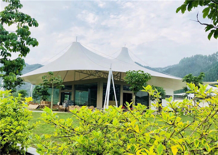 Wholesale White Luxury Resort Tents , Double Pagoda UV Protection Fabric High Mountain Tent from china suppliers