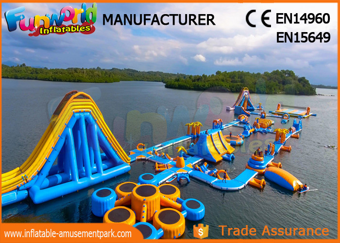 Buy cheap High Durability Floating Inflatable Water Park Blue And Yellow Color from wholesalers