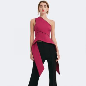 Wholesale 2018 Fashion neck lady pink tops from china suppliers