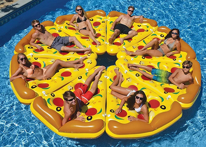 Wholesale Inflatable Pizza Giant Pool Float Mattress Water Party Swimming Beach Bed Sunbathe Mat from china suppliers