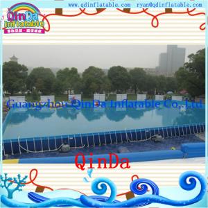 Wholesale Summer swimming rectangular PVC outdoor above ground metal frame pools from china suppliers