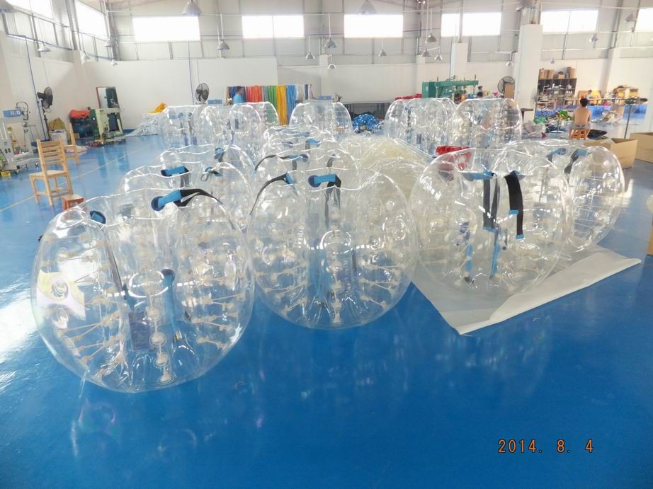 TPU Material Inflatable Bumper Ball With Rope Structure For Football Sports