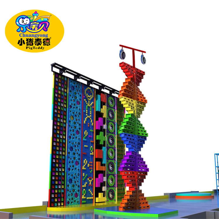 Wholesale Outdoor Park Kids Rock Climbing Wall Plastic Fiberglas Wood Material Anti - UV from china suppliers