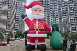 Wholesale Giant Santa Claus 26Ft Inflatable Christmas Decorations Outdoor Air Blown Greeting Model For Christmas / Party / Xmas from china suppliers