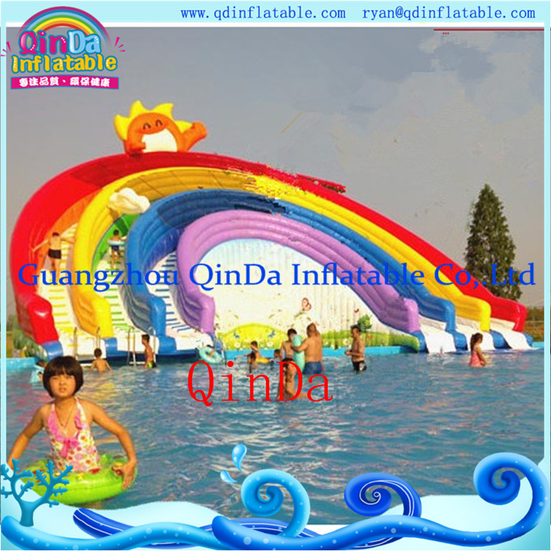 Wholesale Guangzhou QinDa Inflatable Slide Inflatable Water Slide. Water Park. Water Pool Slide from china suppliers