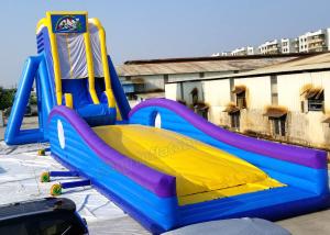 Wholesale Blue / Yellow Inflatable Water Slide Games Commercial 12 * 4m hippo slide For Beach from china suppliers