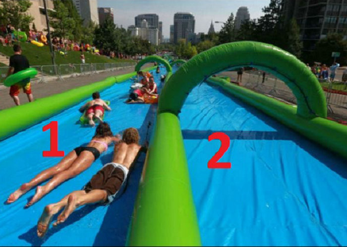 Quality 50m Length Inflatable Slip And Slide Environmently Friendly For Outdoor Playing for sale