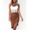 Buy cheap Two piece of dress lace top and suede imitate skirt women summer sets from wholesalers