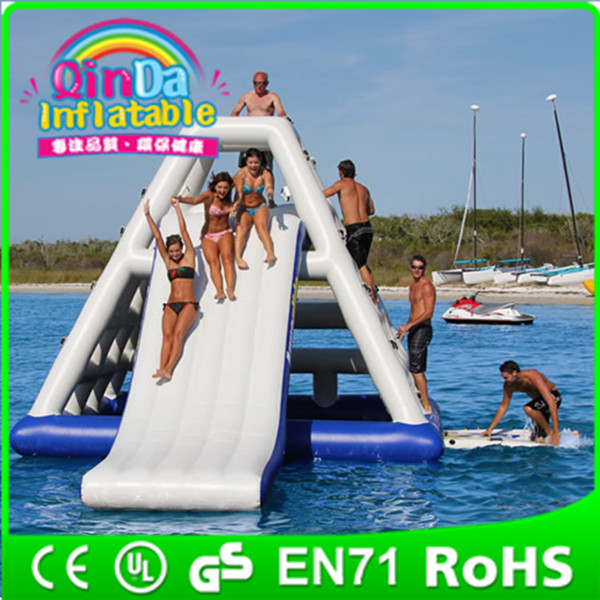Wholesale QinDa Inflatable water game inflatable floating water slide inflatable pool water slide from china suppliers