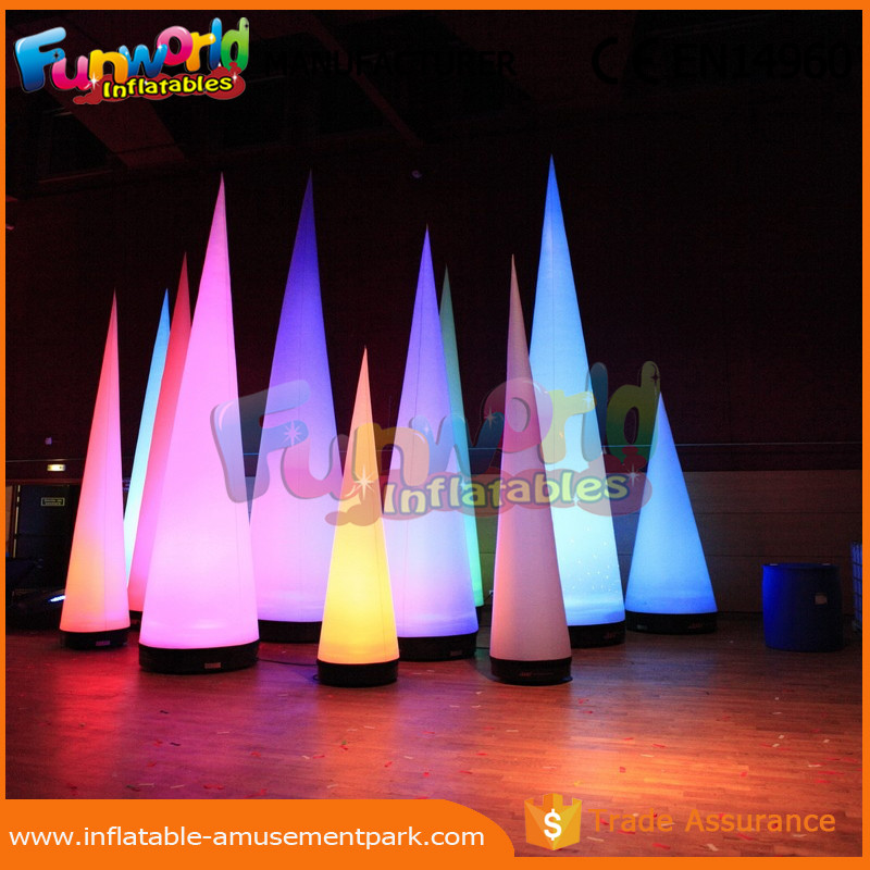 Wholesale 3m Height Oxford Inflatable LED Lighting Cone For Event / Party Decoration from china suppliers