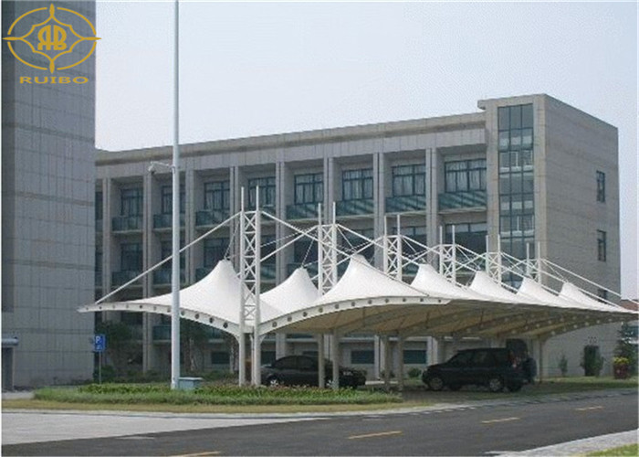 Wholesale Warehouse Car Parking Shade Steel Frame PVDF Coated Car Parking Sun Shade Canopy from china suppliers
