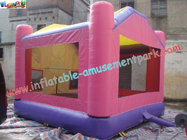 0.55mm PVC Tarpaulin Kids Pink Princess Inflatable Moonwalk Commercial Bouncy