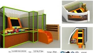 Wholesale 34M2 Chnia Indoor Trampoline Park with Good Quality and Lowest Price TUV Kids Sky Zone from china suppliers