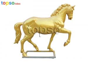 Wholesale Shopping Mall Cinderella  Life Size Fiberglass Horse Gold For Decoration from china suppliers