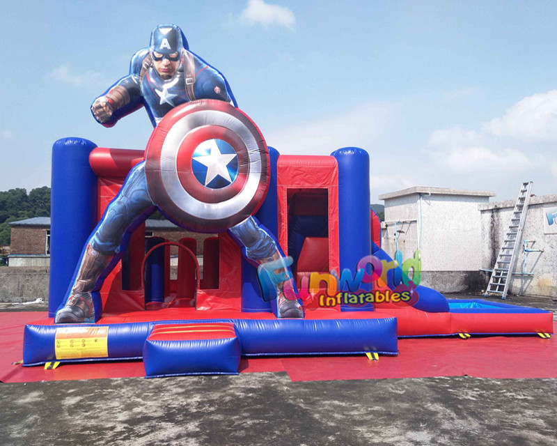 Wholesale Water - Proof Inflatable Bouncer Slide , Air Sewing Captain Moon Bounce Combo Slide Structure from china suppliers